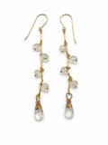 HKB57 Moonstone Gold Filled Link Hook Earring
