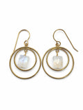 HKB58 Moonstone Double Hoop hook Earring