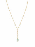 NBT3 Lariat Kyanite + Lemon Quartz Necklace
