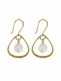 HKB90 Lotus Hook moonstone shell Earring