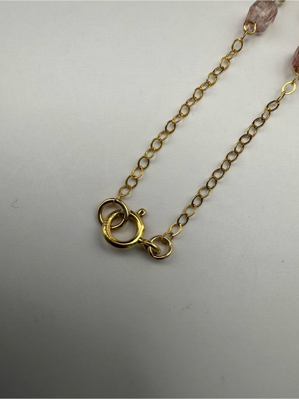 NB72 Lariat Strawberry Quartz Necklace