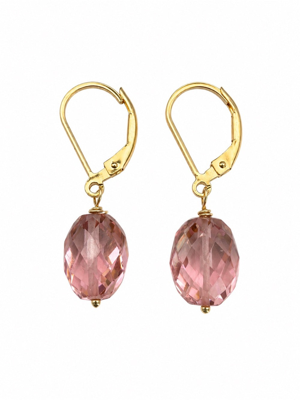LE5 Morganite Lever Back Earrings