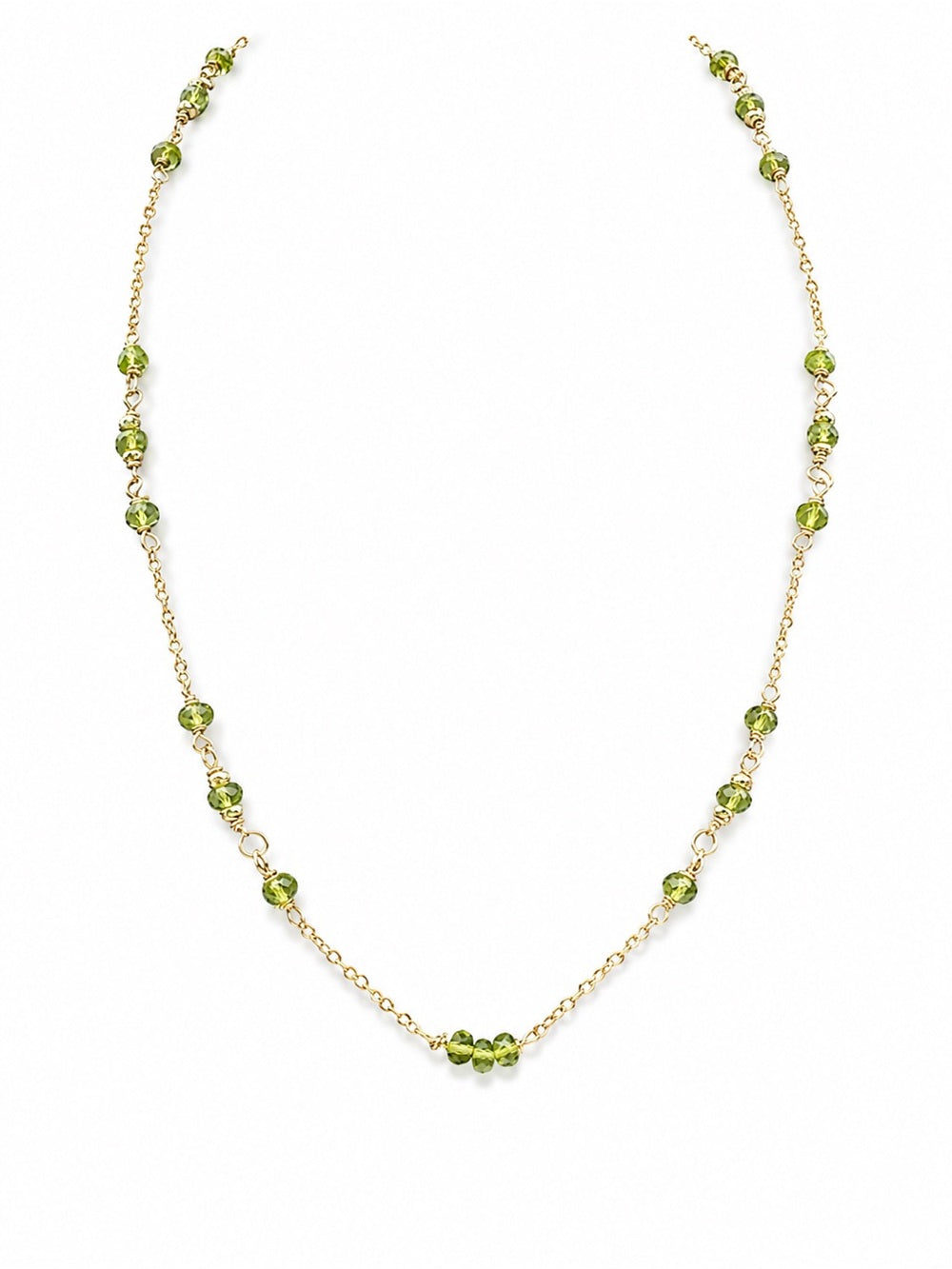 Nb87 Peridot Gold Filled Celestial Necklace