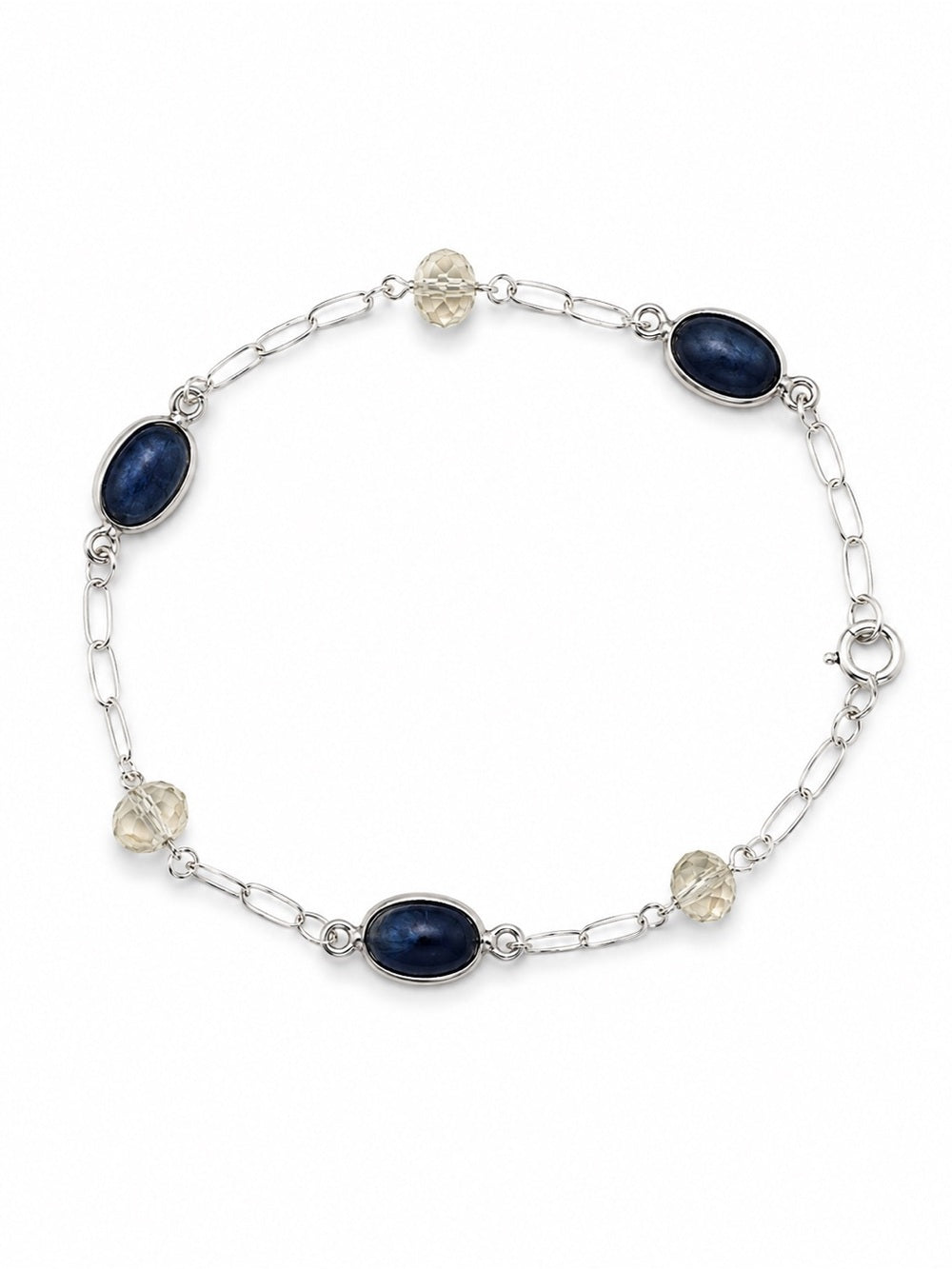A37 Kyanite and Lemon Quartz Anklet