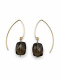 Hkb81 Smoky Quartz Gold Filled Hook Earrings