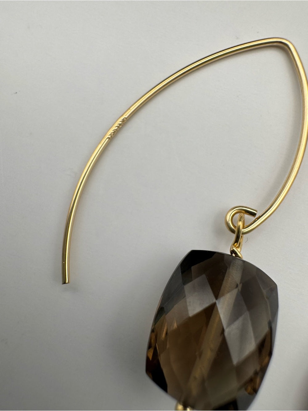 Hkb81 Smoky Quartz Gold Filled Hook Earrings