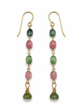 HKB54 Oval Mixed Tourmaline Hook Earrings