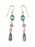 HKB9 Kyanite + Lemon Quartz Hook Earring
