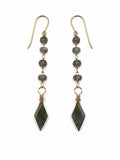 HKB62 Labradorite Diamond Hook Earrings