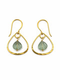 HKB108 Flourite Shell Lotus Hook Earrings