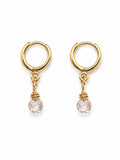 HG78 Morganite Huggie Earrings