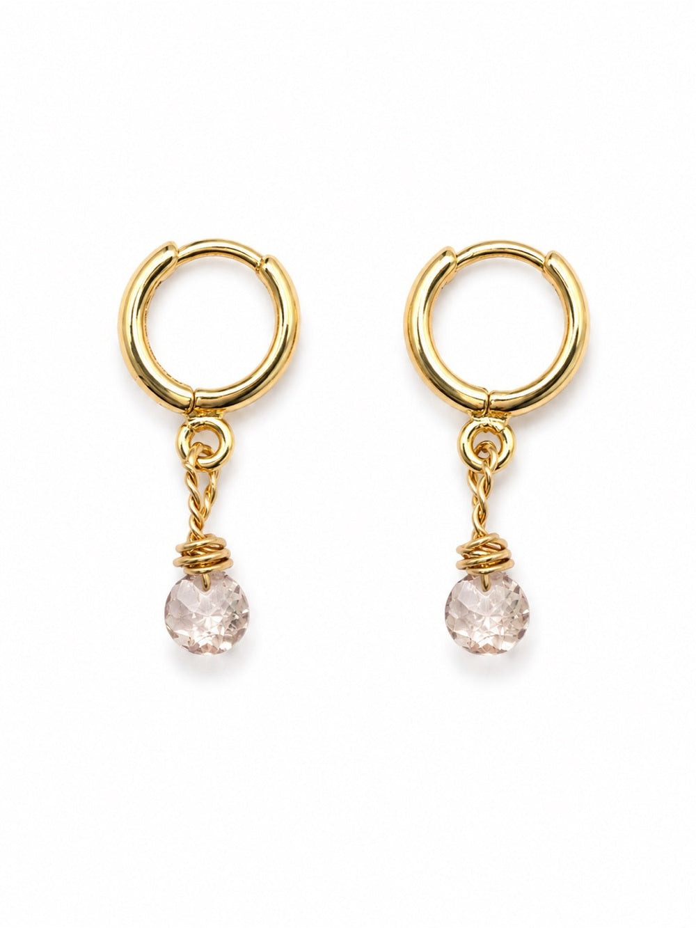 HG78 Morganite Huggie Earrings