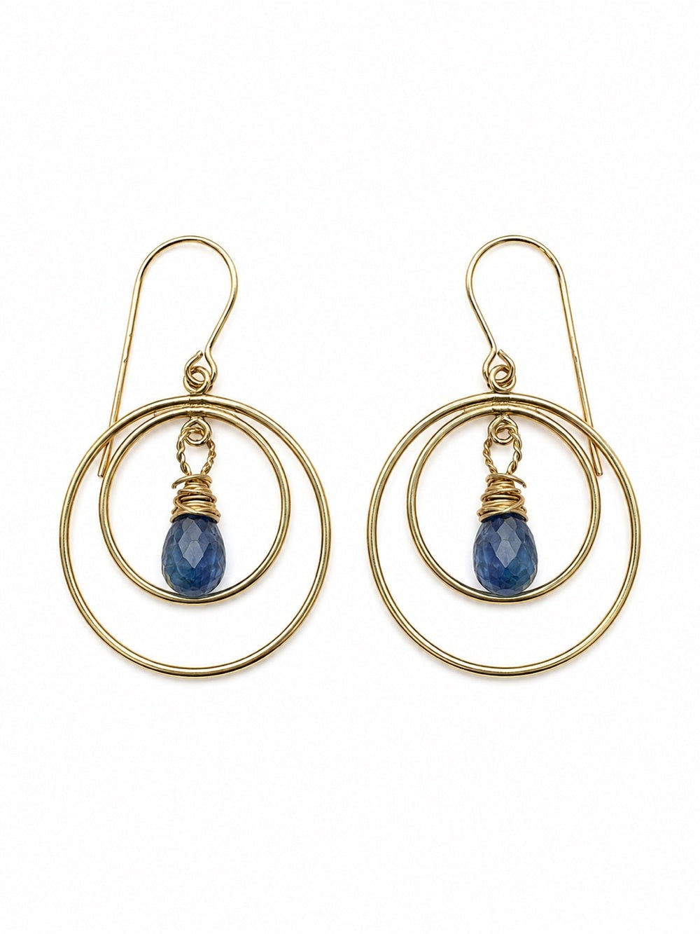 HKB7 Kyanite Double Hoop Hook Earring