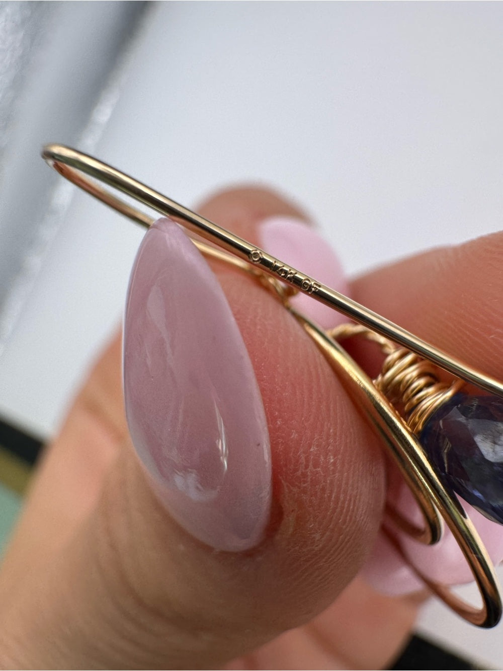 HKB7 Kyanite Double Hoop Hook Earring