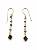 HKB81 Smoky Quartz Hook Diamond Earrings