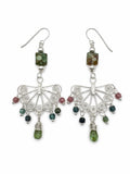HKB4 Mixed Tourmaline Fan Hook Earrings
