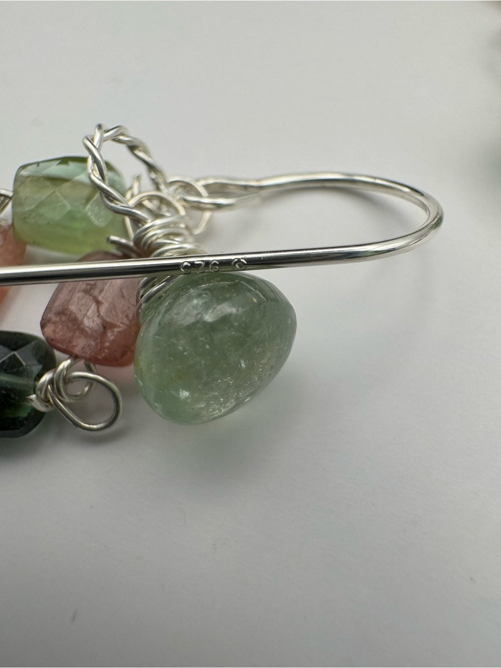 HKB55 Mixed Tourmaline Square Hook Earrings