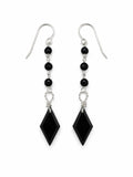 HKB60 Black Onyx Diamond Hook Earrings