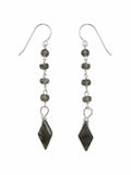 HKB61 Labradorite Diamond Hook Earrings