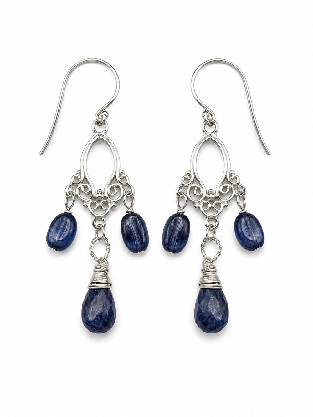 HKB5 Kyanite Chandelier Hook Earrings