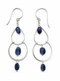 HKB6 Kyanite Oval Chandelier Hook Earrings