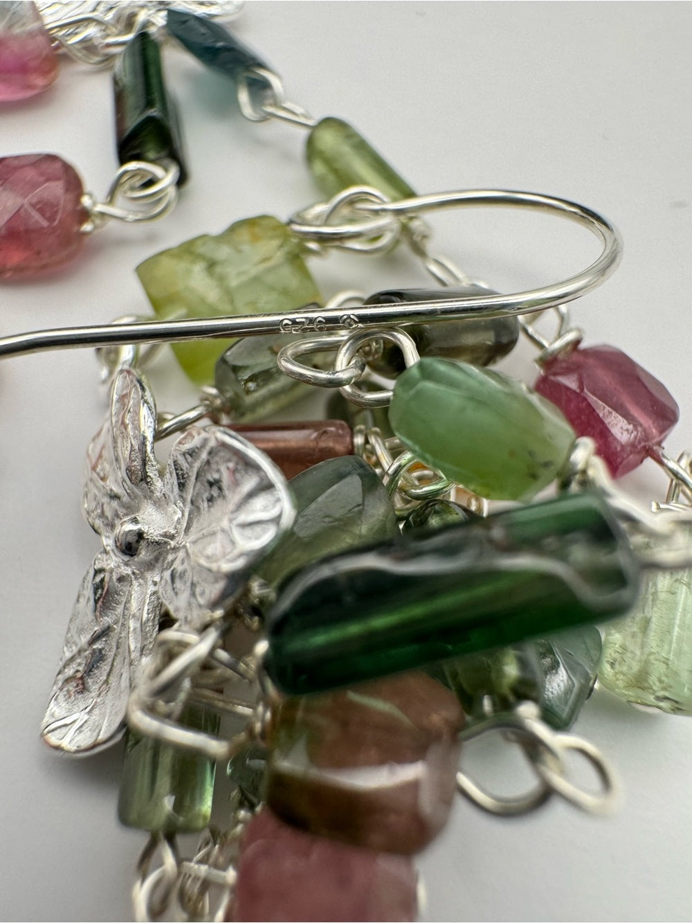 HKB56 Tourmaline Flower Hook Earrings