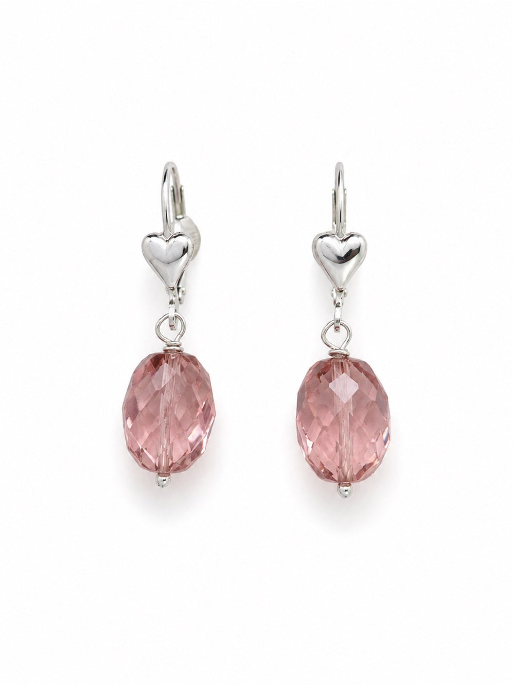 LE4 Morganite Heart Lever Earrings