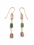 HKB202 Watermelon Tourmaline Hook Earrings