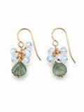 HKB109 Flourite and Moonstone Shell Hook Earring