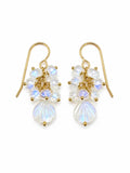 HKB102 Gold Filled Moonstone Shell Hook Earrings