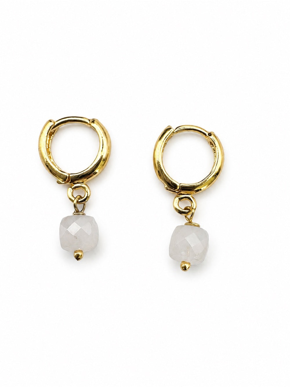 HG52 Rose Quartz Huggie Earrings