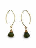 HT05 Vesuvianite Gold Threader Hook Earrings