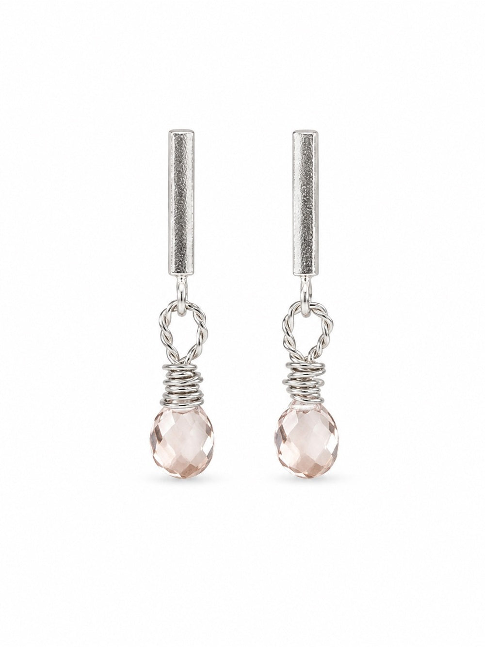 P51 Morganite Bar Post Earring
