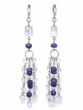 HKB16 Moonstone + Tanzanite Hook Triple Dangle Earring