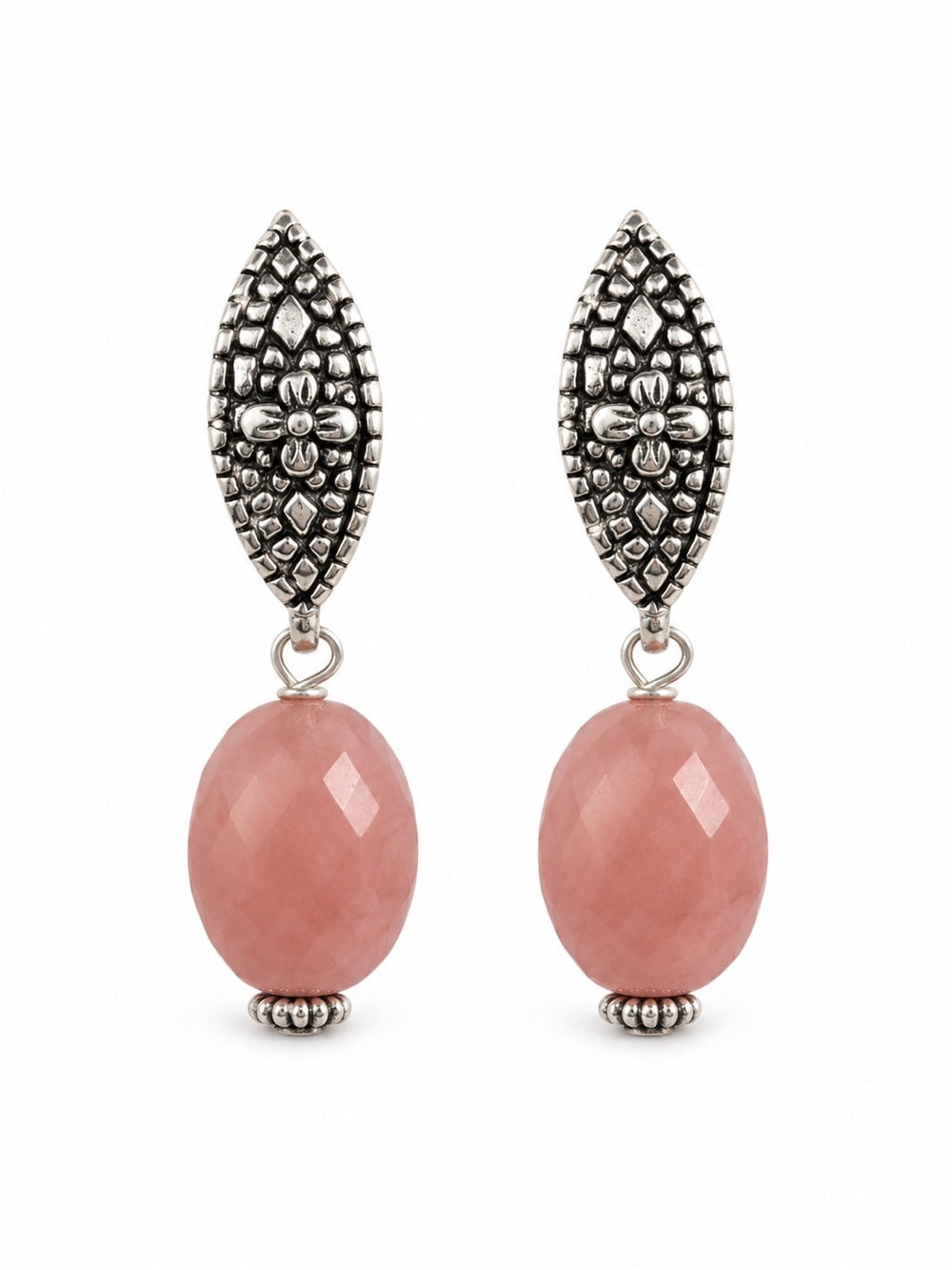 HKB15 Guava Quartz Bali Hook Earrings