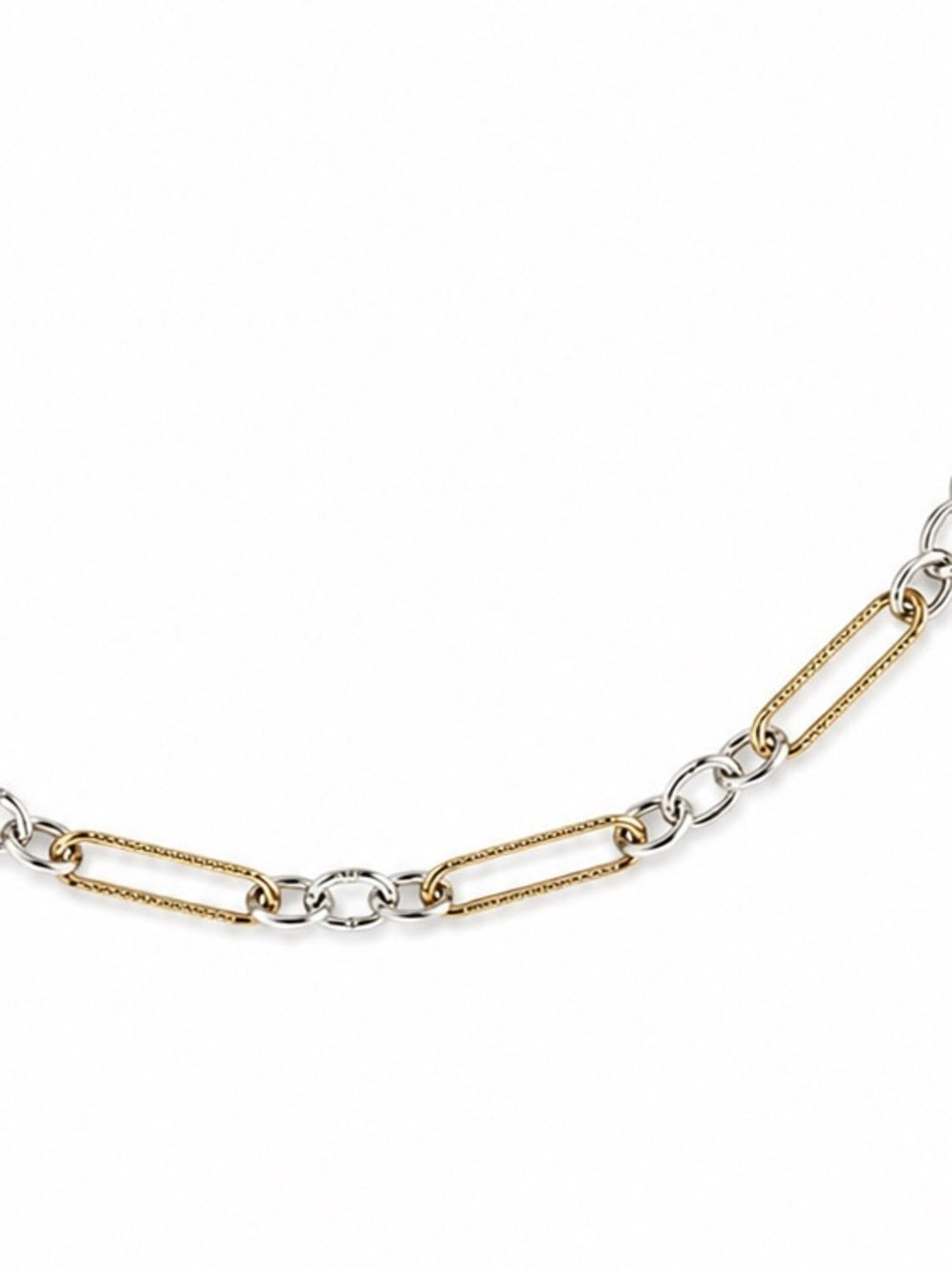 Two-Toned Alternating Paperclip Custom Necklace