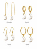 Freshwater Pearl Moon Earrings - Made to Order