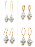 Freshwater Pearl Cross Earrings - Made to Order