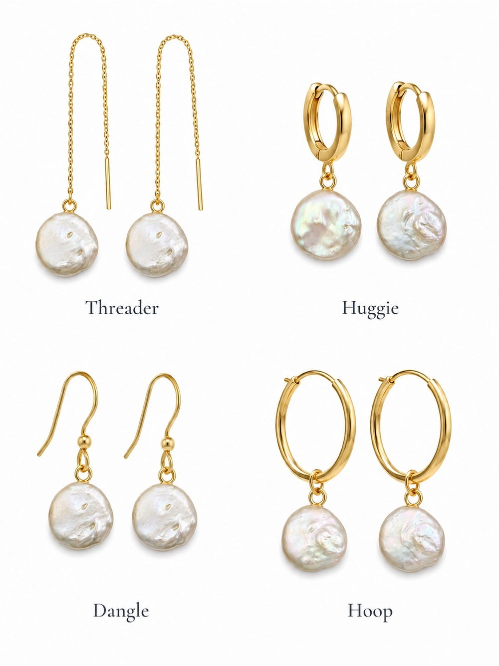 Freshwater Pearl Coin Earrings - Made to Order