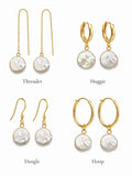 Freshwater Pearl Coin Earrings - Made to Order