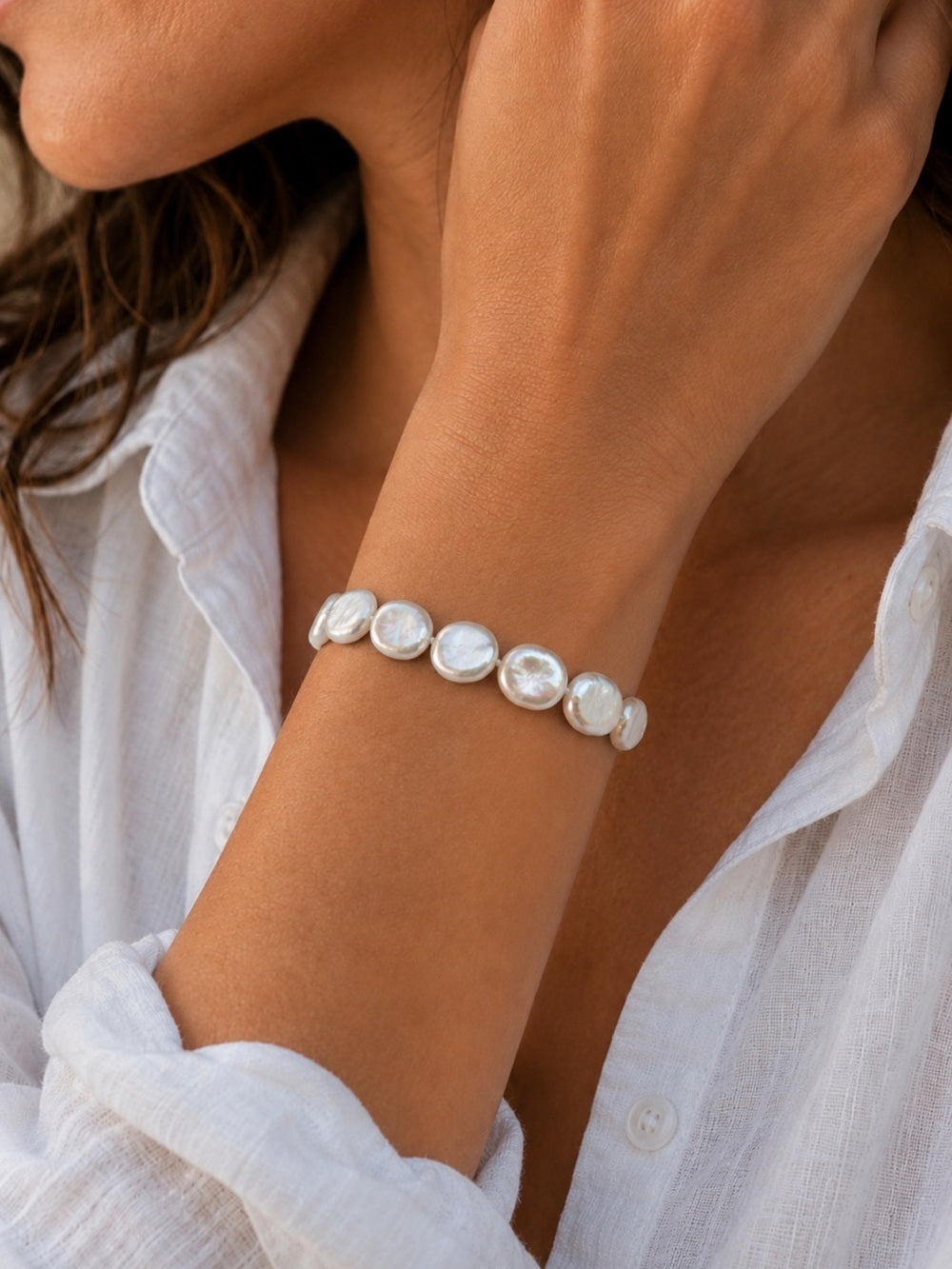 Freshwater Pearl Coin Bracelet/Anklet - Made to Order