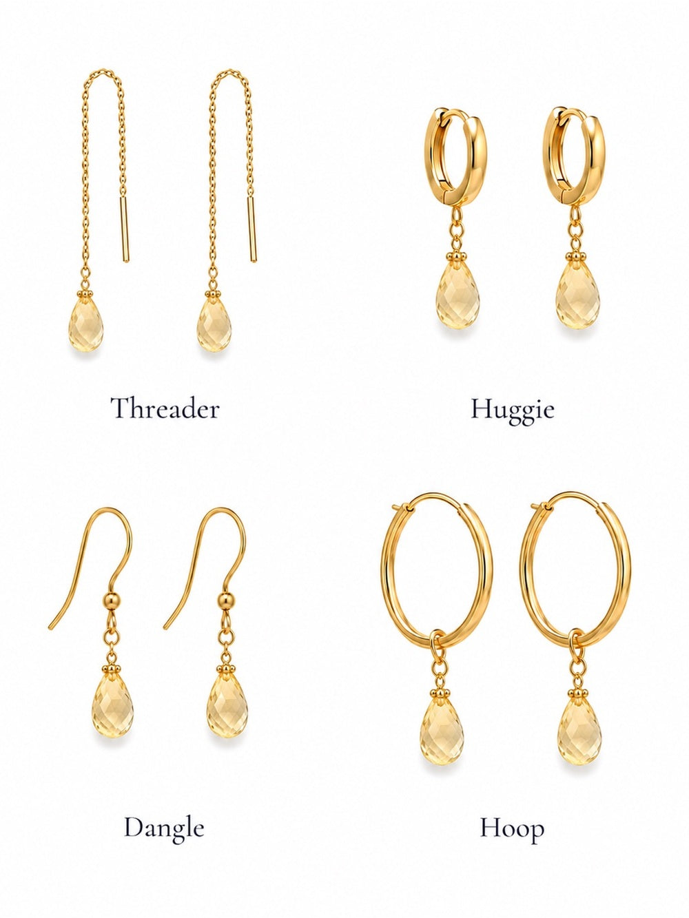 Citrine Drops Earrings - Made to Order