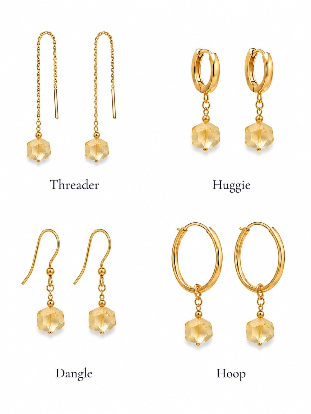 Natural Citrine Earrings - Made to Order