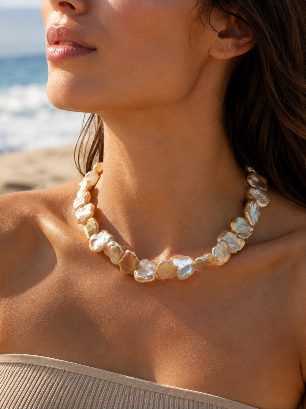 Keshi-Style Petal Pearl Necklace - Made to Order