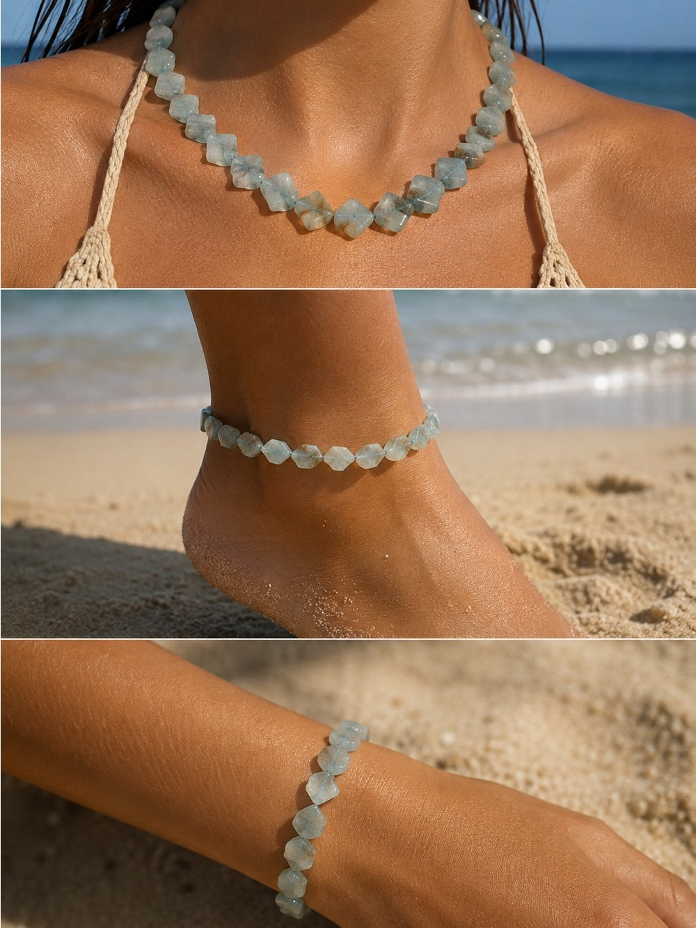 Aquamarine Square Bracelet - Made To Order
