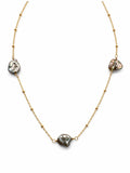 Keshi Freshwater Pearl Satellite Stationary Necklace
