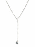 N11337 Aquamarine Moss Lariat Necklace