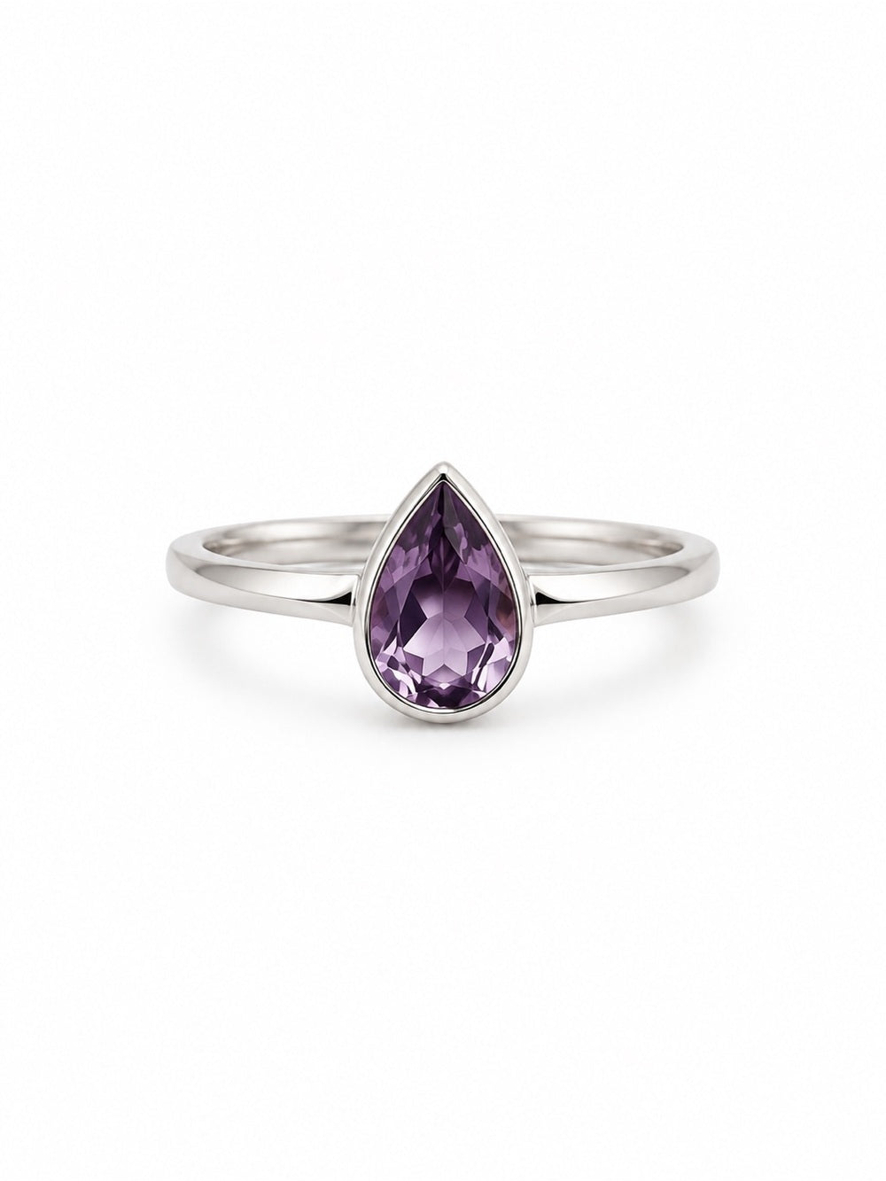 Amythest Teardrop Ring