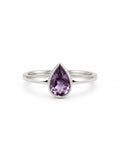 Amythest Teardrop Ring
