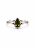 Peridot Teardrop Ring